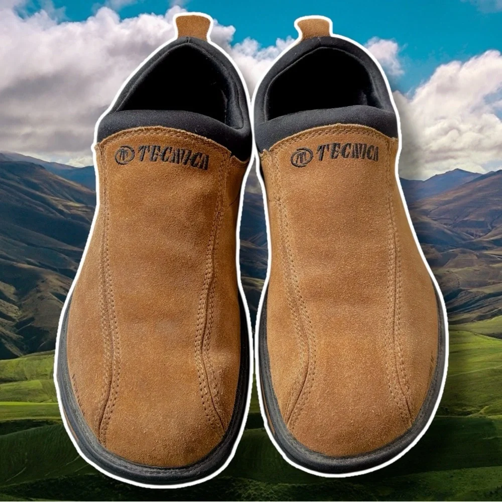 Tecnica Pacmoc Suede Slip-On All Terrain comfyHiking Shoes Sz 9.5 Men/11 Women